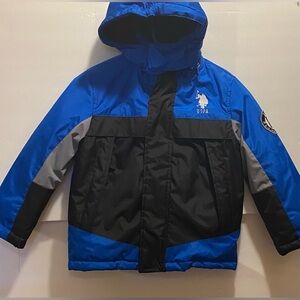U.S. Polo Assn. Kids Puffer Jacket in Blue and Black